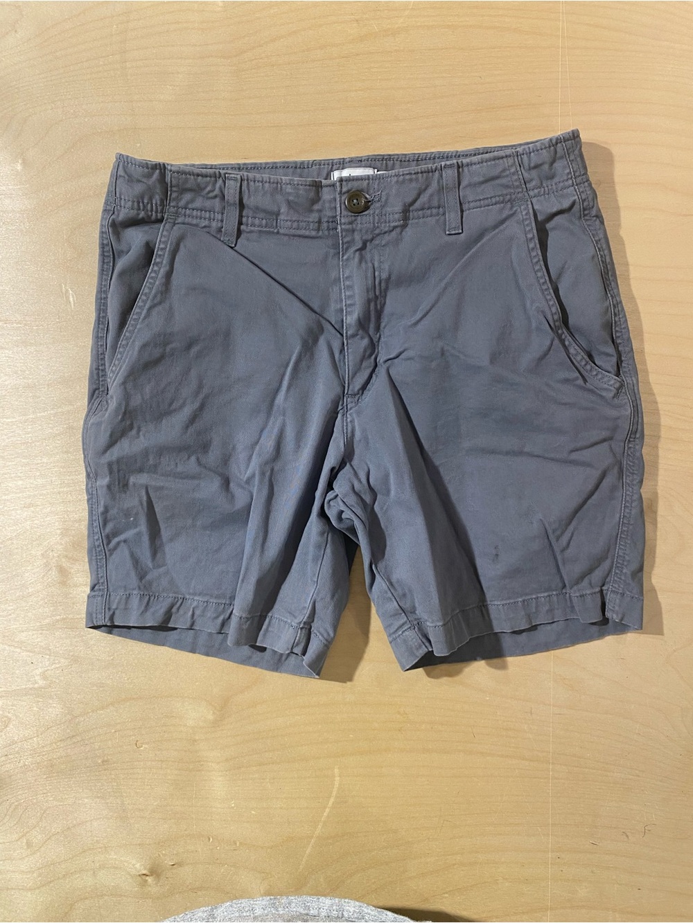 True Craft Cotton Flat Front Shorts in Gray 32W (SO)